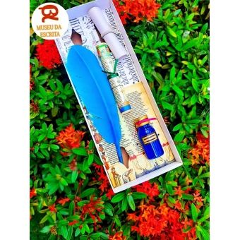 Kit caneta pena azul Salamanca