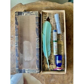 Kit caneta pena verde Salamanca