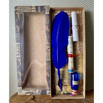 Kit caneta pena azul escuro Salamanca
