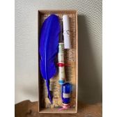 Kit caneta pena azul escuro Salamanca