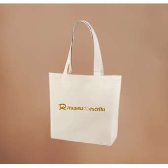 Ecobag natural com logo mostarda