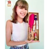 Kit caneta pena rosa Afrodite