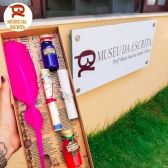 Kit caneta pena rosa Afrodite